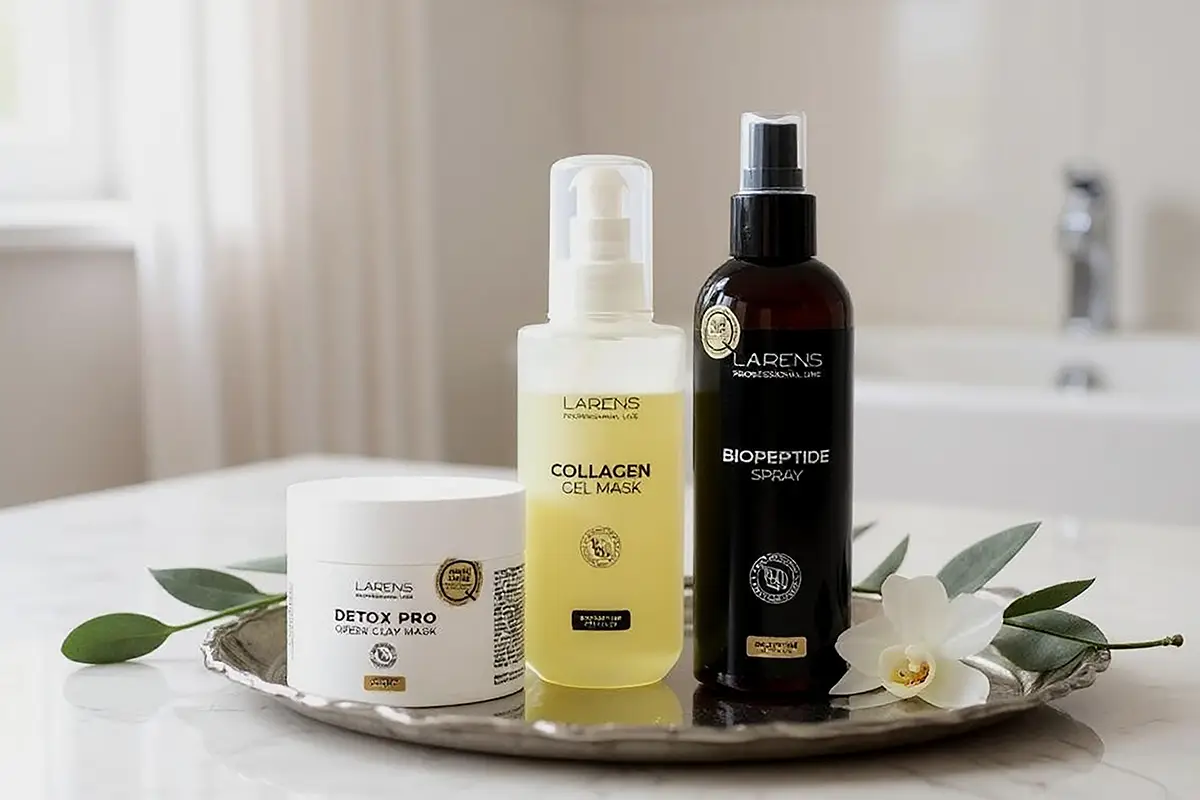 Larens cosmetics product photography, horizontal